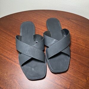 Steve Madden Women's Horizon Plastic Slide Beach Sandals Black 9M